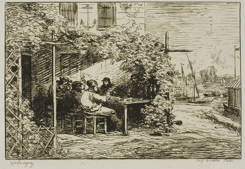 Departure Breakfast at Asnières Wall Art by Charles François Daubigny - High-Resolution Digital Print