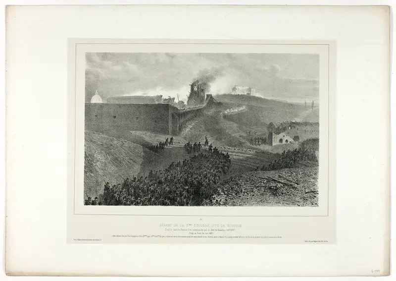 Departure of the third column, called the support, from Souvenirs d’Italie: Expédition de Rome