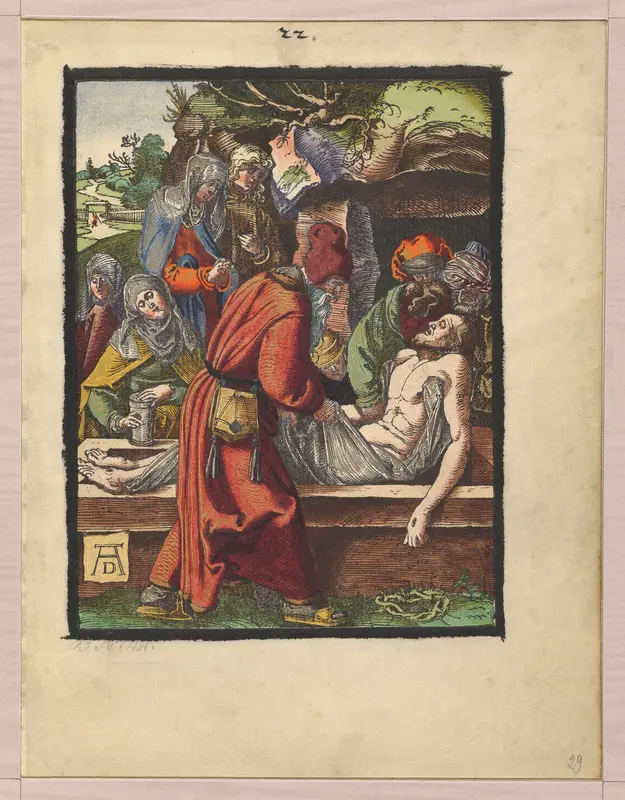Deposition, from "The Small Woodcut Passion" Wall Art by Albrecht Dürer - High-Resolution Digital Print