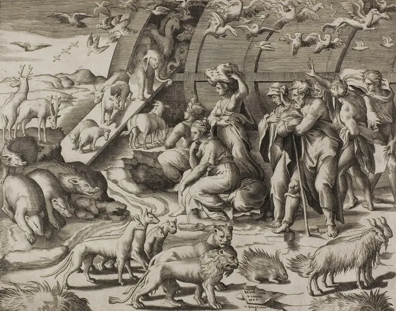 Descent from the Ark Wall Art by Giulio Bonasone - High-Resolution Digital Print