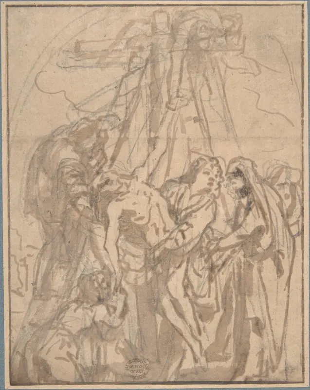 Descent from the Cross Wall Art by Anonymous, Italian, Roman-Bolognese, 17th century - High-Resolution Digital Print