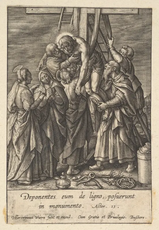 Descent from the Cross Wall Art by Hieronymus (Jerome) Wierix - High-Resolution Digital Print
