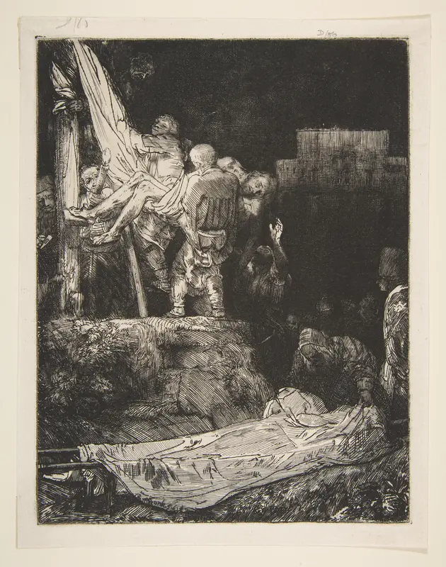 Descent from the Cross by Torchlight Wall Art by Rembrandt (Rembrandt van Rijn) - High-Resolution Digital Print