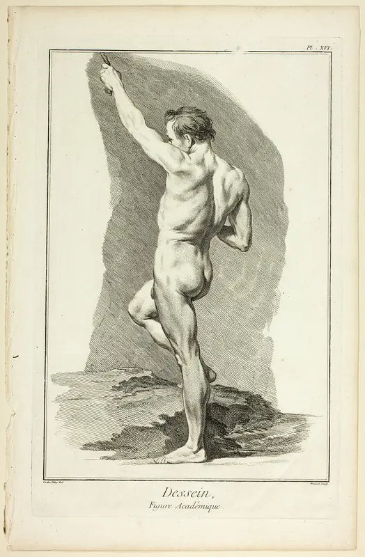 Design: Academic Figure, from Encyclopédie Wall Art by Benoît-Louis Prévost - High-Resolution Digital Print