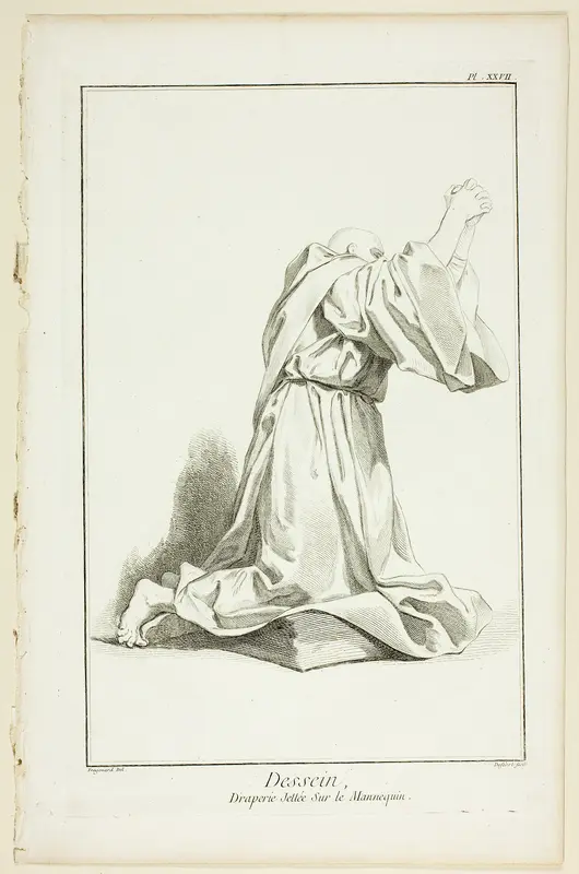 Design: Drapery Arranged On a Model, from Encyclopédie Wall Art by A. J. Defehrt - High-Resolution Digital Print
