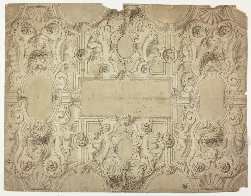 Design for a Ceiling Decoration Wall Art by Unknown Italian - High-Resolution Digital Print