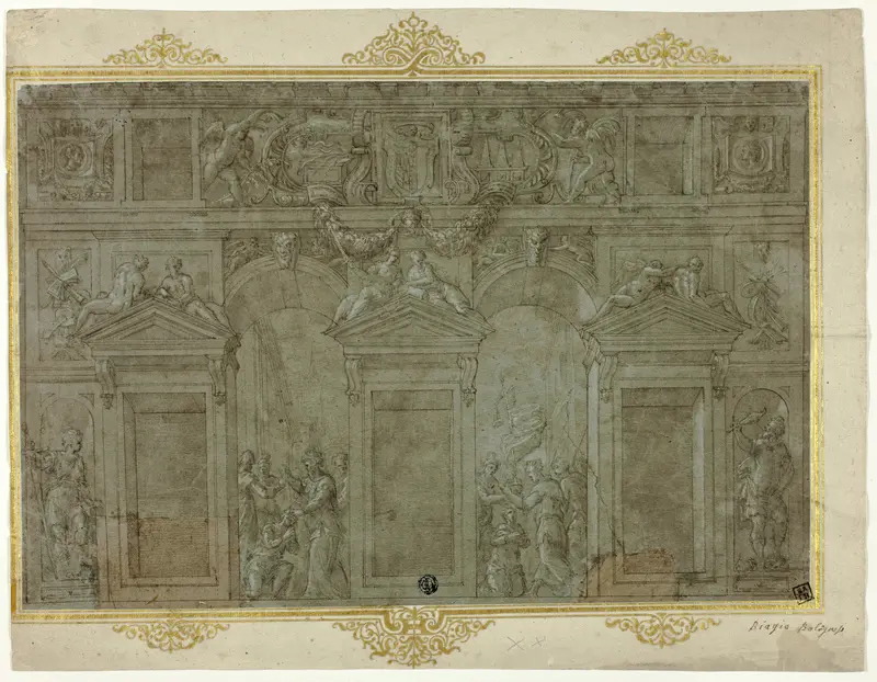 Design for a Façade Decoration Wall Art by Circle of Girolamo Genga - High-Resolution Digital Print