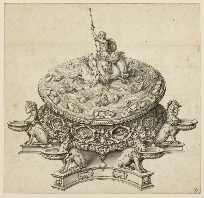 Design for a Saltcellar Wall Art by Hans Friedrich Schorer - High-Resolution Digital Print