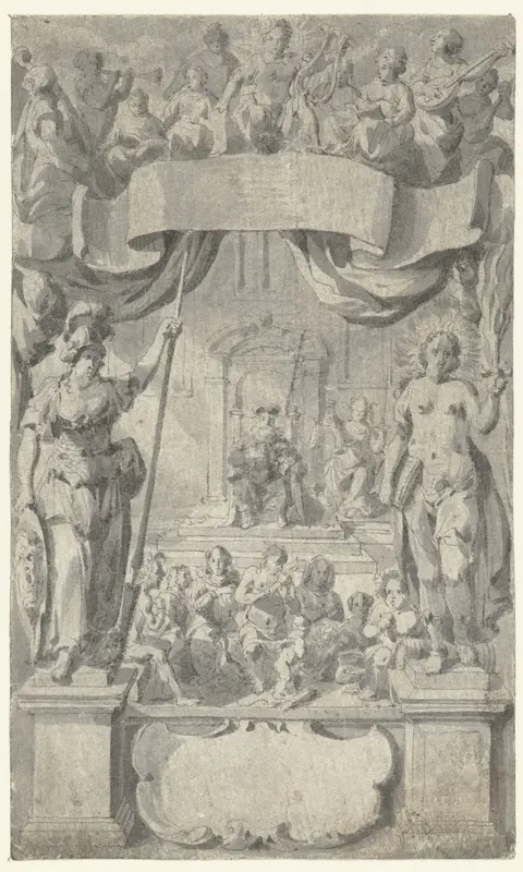 Design for a Title Print with Allegorical Figures by anonymous - High-Resolution Digital Print