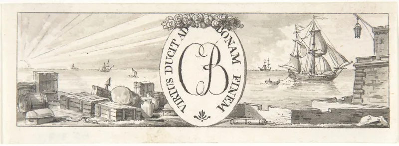 Design for a Vignette: Harbor Scene Wall Art by Charles Percier - High-Resolution Digital Print