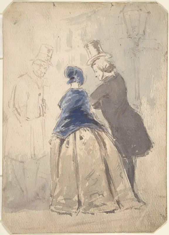Design for an illustration to Vanity Fair (recto); Sketch of young woman (verso) Wall Art by William Makepeace Thackeray - High-Resolution Digital Print