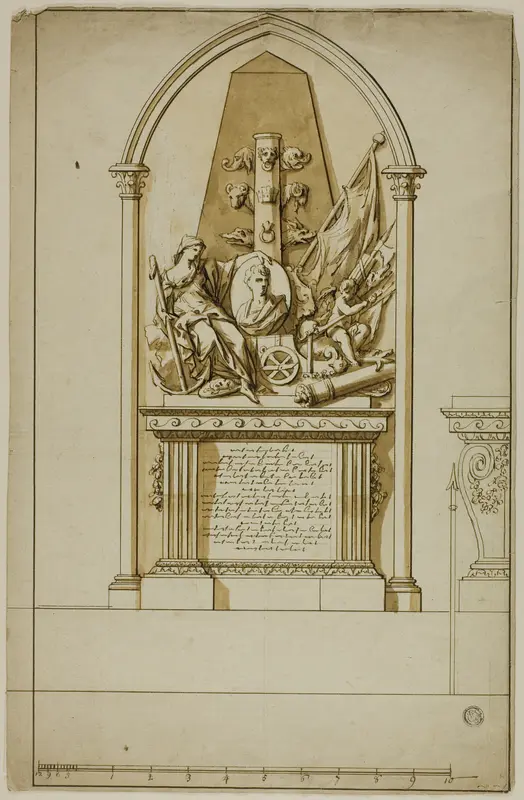 Design for an Unexecuted Funerary Monument for the First Duke of Marlborough Wall Art by John Michael Rysbrack - High-Resolution Digital Print