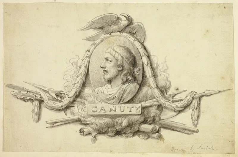 Design for Medallion of King Canute Wall Art by Robert Smirke, the younger - High-Resolution Digital Print