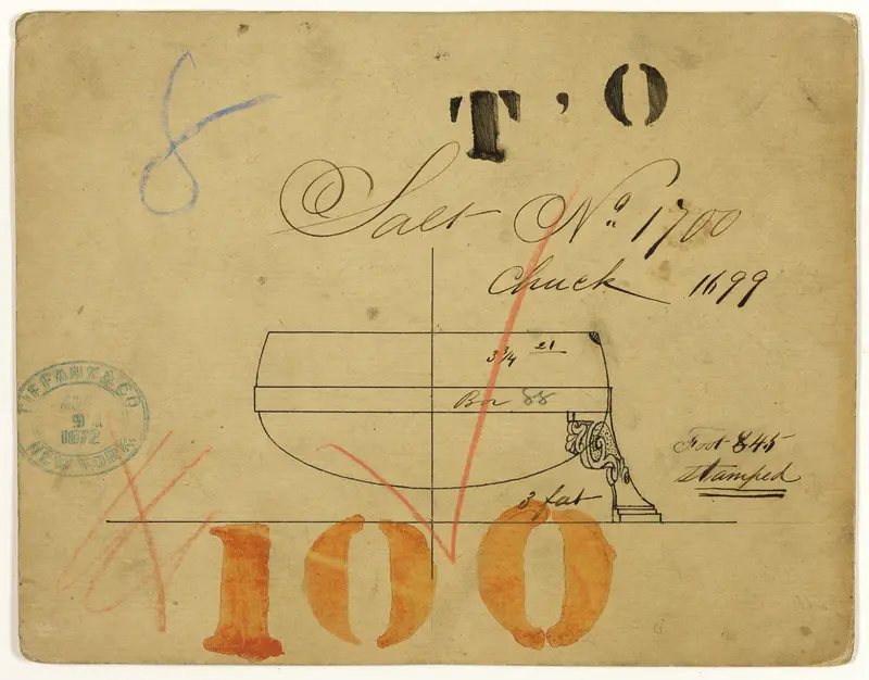 Design for Salt Dish No. 1700 Wall Art by Tiffany and Company - High-Resolution Digital Print