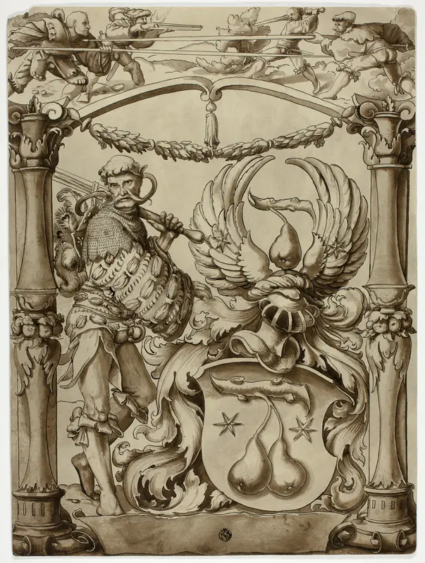 Design for Swiss Heraldic Arms Wall Art by Hans Holbein, the younger - High-Resolution Digital Print
