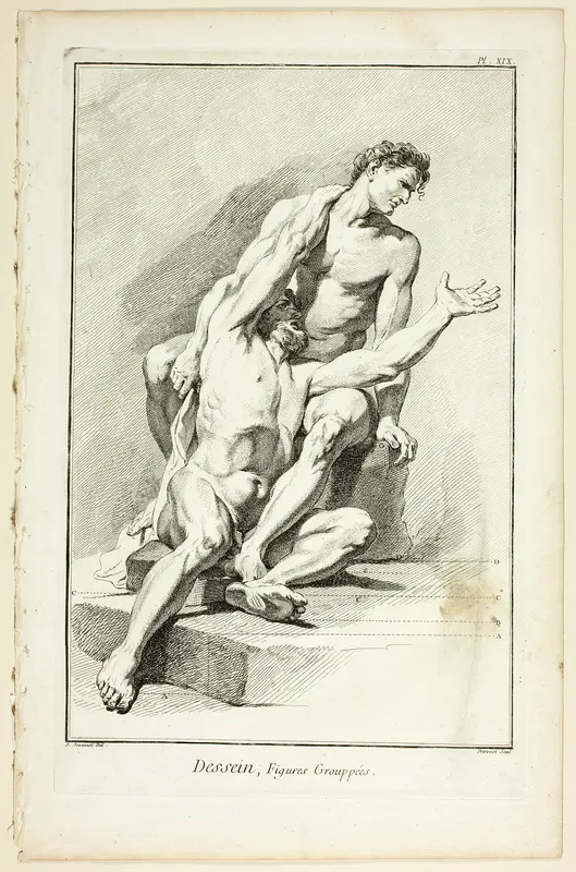 Design: Grouped Figures, from Encyclopédie Wall Art by Benoît-Louis Prévost - High-Resolution Digital Print