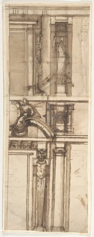 Design in Elevation for the Façade of a Building Wall Art by Cigoli (Ludovico Cardi) - High-Resolution Digital Print