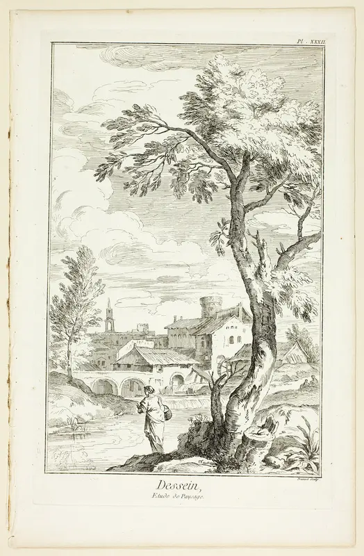Design: Landscape Study, from Encyclopédie Wall Art by Benoît-Louis Prévost - High-Resolution Digital Print