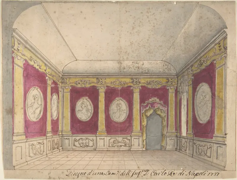 Design of a Room of the Infante Don Carlo, King of Naples Wall Art by Anonymous, Italian, 18th century - High-Resolution Digital Print