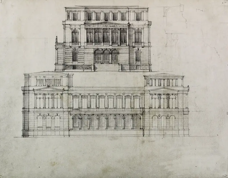 Design Projects, Building Elevation Study Wall Art by Carl (Charles) J. Furst - High-Resolution Digital Print