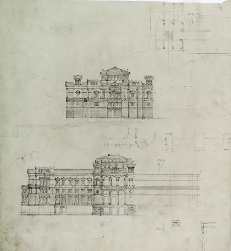 Design Projects, Elevation Studies and Plan Wall Art by Carl (Charles) J. Furst - High-Resolution Digital Print