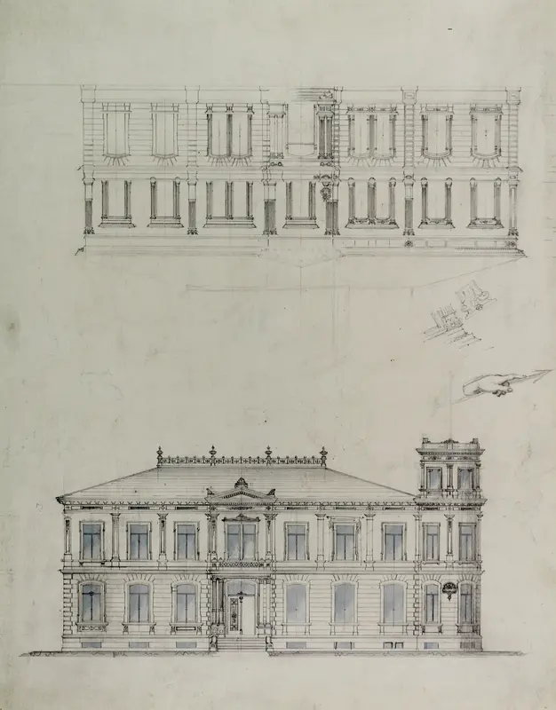 Design Projects, House Elevation Studies Wall Art by Carl (Charles) J. Furst - High-Resolution Digital Print