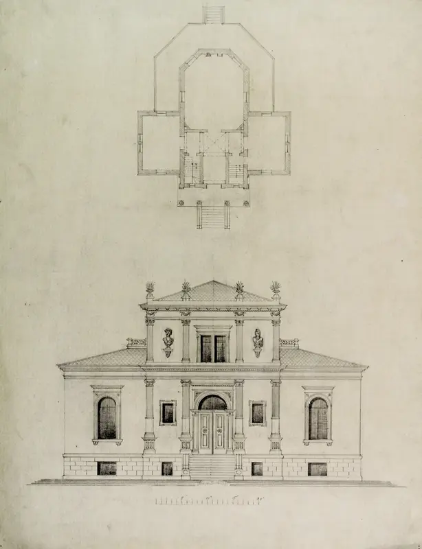 Design Projects, Pavilion Plan and Elevation Wall Art by Carl (Charles) J. Furst - High-Resolution Digital Print