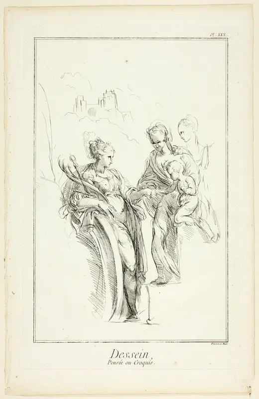 Design: Sketch, from Encyclopédie Wall Art by Benoît-Louis Prévost - High-Resolution Digital Print