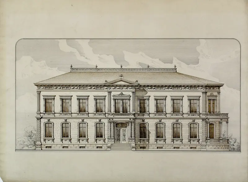 Design Studies, Elevation of a Villa, Presentation Elevation