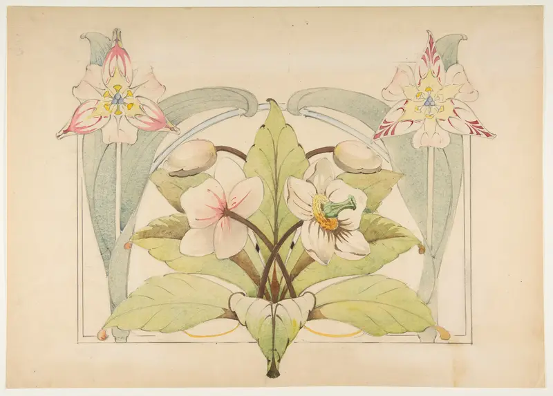 Design with Flowers Wall Art by Anonymous, French, 19th century - High-Resolution Digital Print