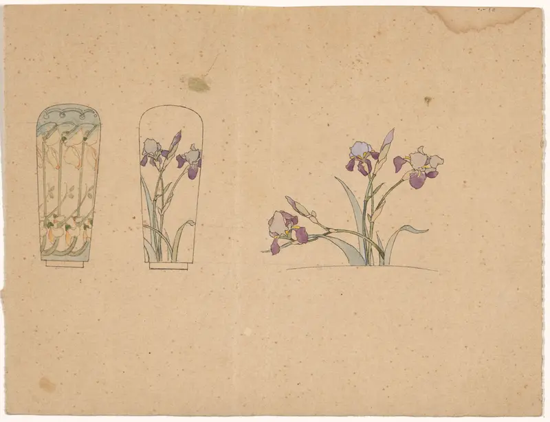 Designs for the Decoration of Two Vases and Two Handles Wall Art by Anatole-Alexis Fournier - High-Resolution Digital Print