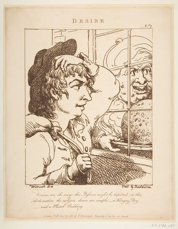 Desire (Le Brun Travested, or Caricatures of the Passions) Wall Art by Thomas Rowlandson - High-Resolution Digital Print