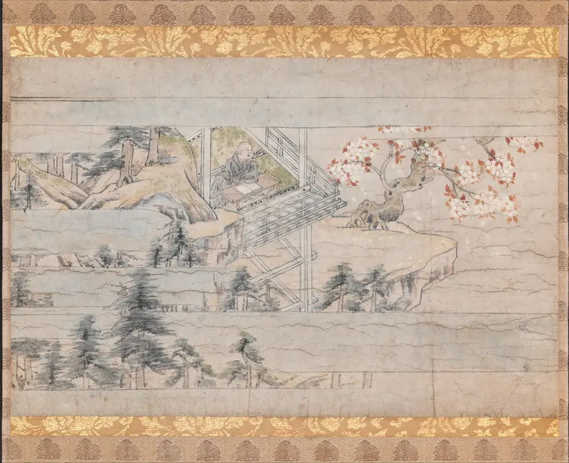 Detached section from scroll one from A Long Tale for an Autumn Night (Aki no yo no nagamonogatari), now remounted in original position as part of 2002.459.1 Wall Art by Unknown - High-Resolution Digital Print