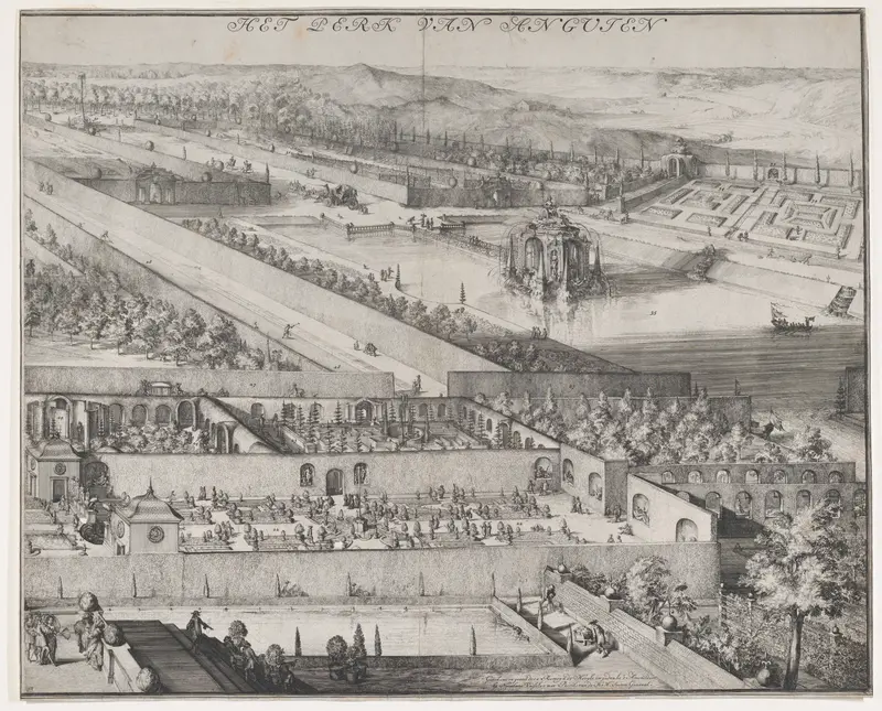 Detail of the Park at Enghien (right half) Wall Art by Romeyn de Hooghe - High-Resolution Digital Print