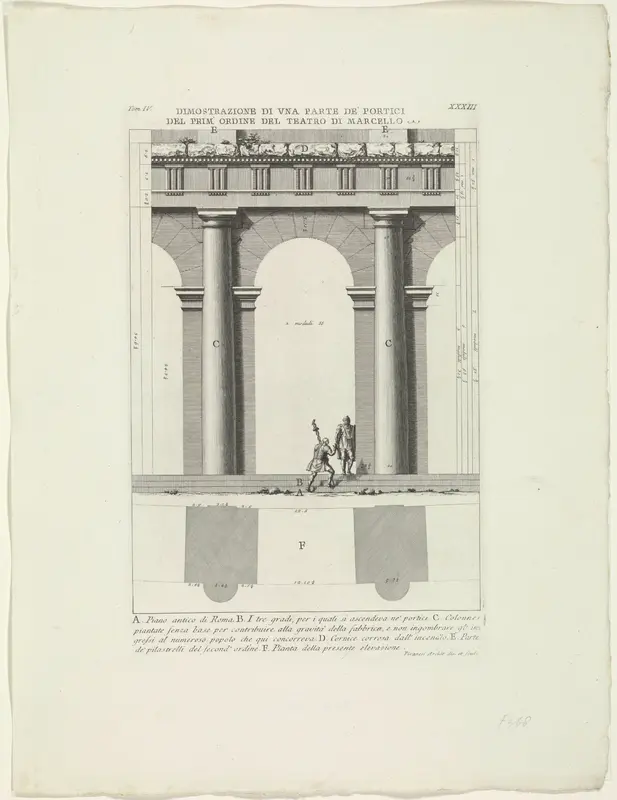 Detail van het Theater van Marcellus te Rome Wall Art by Unknown - High-Resolution Digital Print