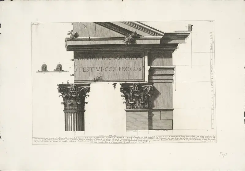 Detail voorzijde van Porticus van Octavius te Rome Wall Art by Unknown - High-Resolution Digital Print