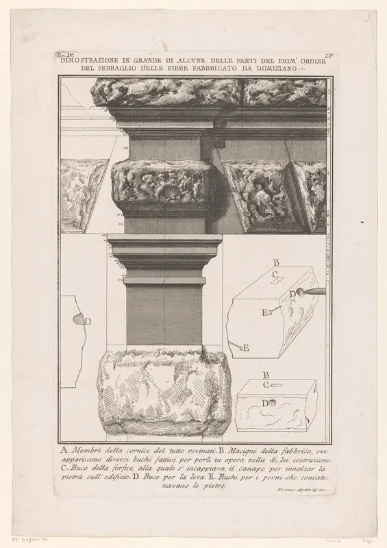 Details van restanten van de Curia Hostilia te Rome Wall Art by Unknown - High-Resolution Digital Print