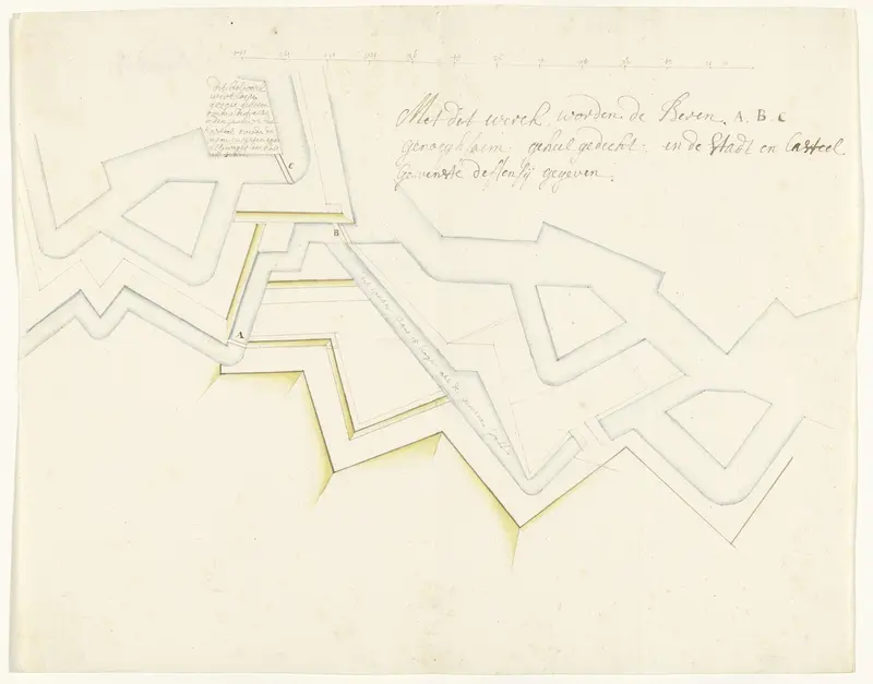 Detailstudie van bolwerken van Zoutleeuw, 1705 Wall Art by Samuel Du Ry de Champdoré - High-Resolution Digital Print