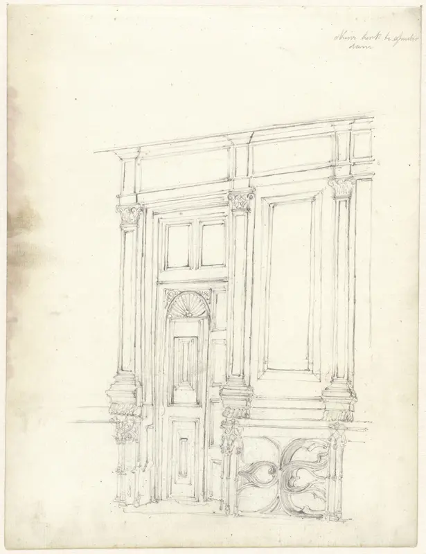 Deur in de afsluiting van de Drapenierskapel in de Nieuwe Kerk te Amsterdam Wall Art by Johan Adolph Rust - High-Resolution Digital Print