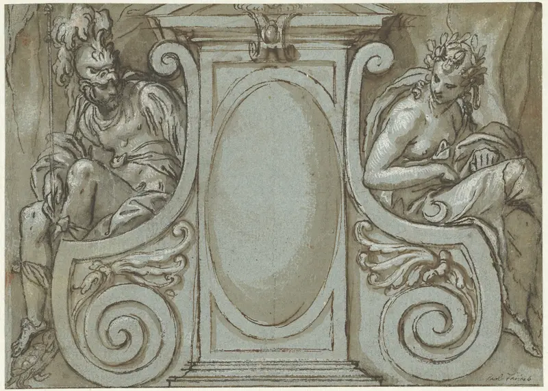Deurbekroning met de figuren van Oorlog en Vrede Wall Art by Paolo Farinati - High-Resolution Digital Print