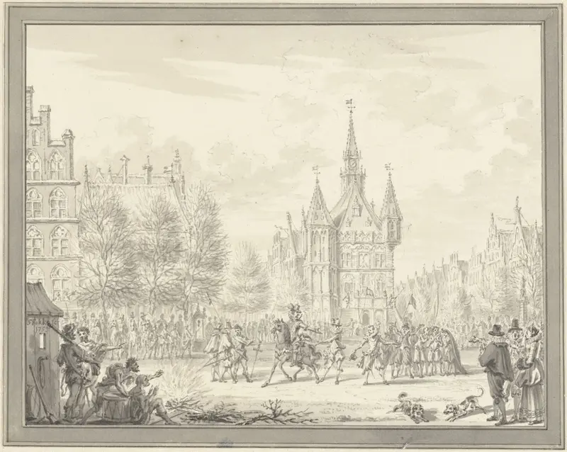 Deventer door de Engelse overste W. Stanley aan de Spanjaarden verraden, 30 januari 1587 Wall Art by Simon Fokke - High-Resolution Digital Print