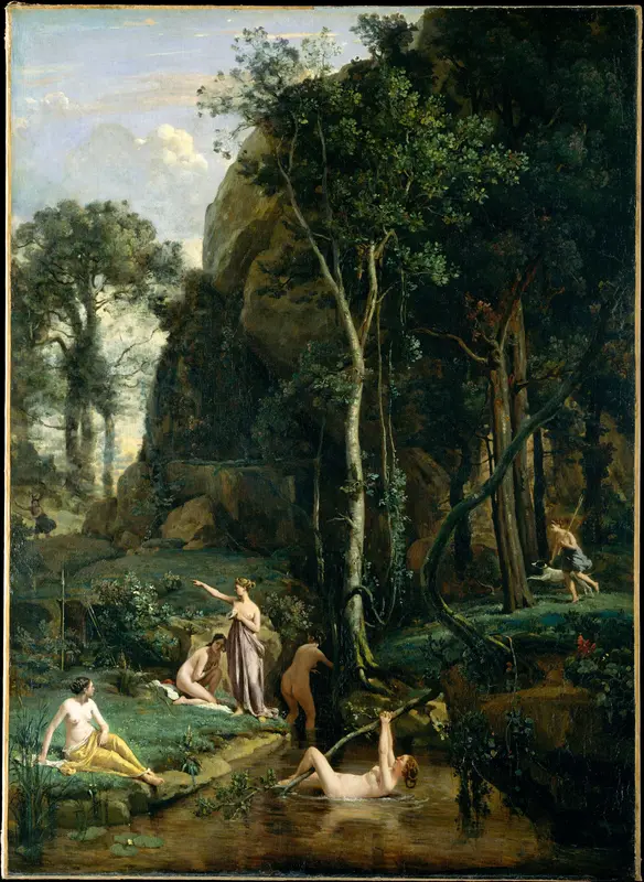 Diana and Actaeon (Diana Surprised in Her Bath) Wall Art by Camille Corot - High-Resolution Digital Print
