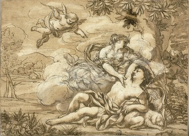 Diana and Endymion Wall Art by Ciro Ferri - High-Resolution Digital Print