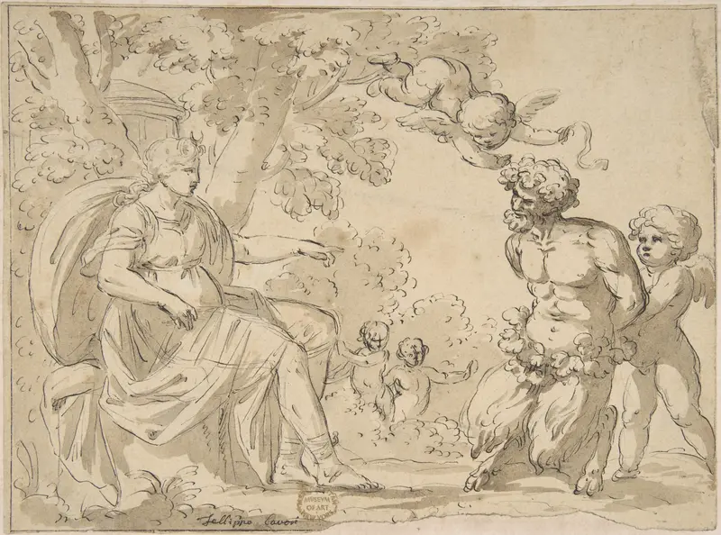 Diana and Satyr Wall Art by Filippo Cavori - High-Resolution Digital Print
