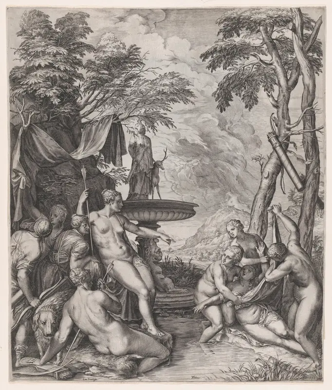 Diana Discovering Callisto's Pregnancy Wall Art by Cornelis Cort - High-Resolution Digital Print