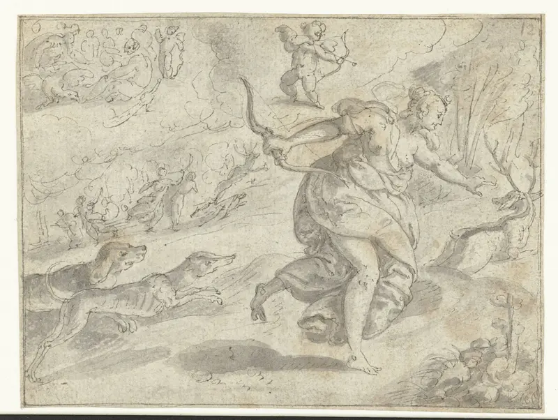 Diana en Cupido Wall Art by Jan Snellinck (I) - High-Resolution Digital Print