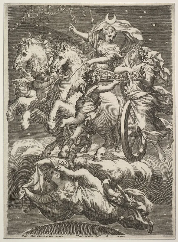 Diana in Her Chariot (La Lune sur son char) Wall Art by Claude Mellan - High-Resolution Digital Print