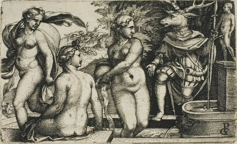 Diana in the Bath Wall Art by Georg Pencz - High-Resolution Digital Print