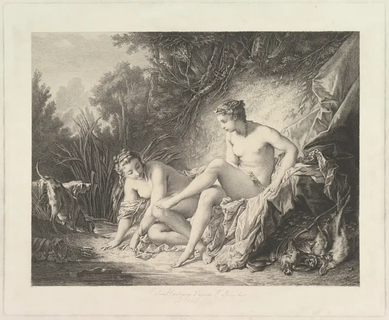 Diana Sourtant du Bain (Diana Leaving the Bath) Wall Art by Edmond Hédouin - High-Resolution Digital Print