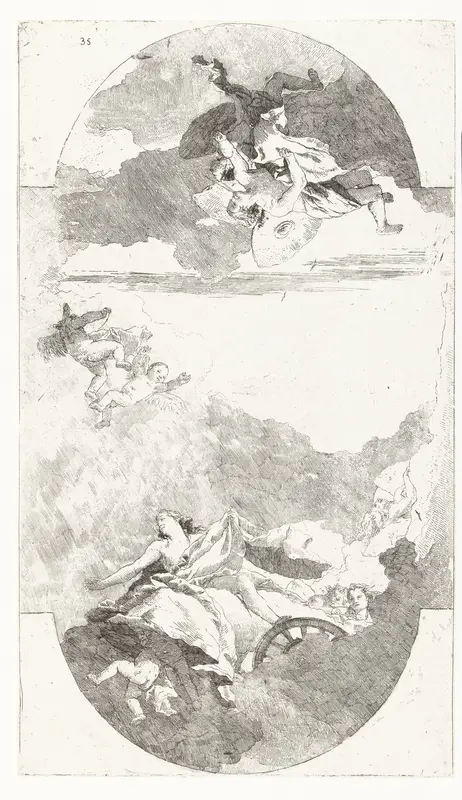 Diana stuurt winden om Iphigenia te redden Wall Art by Giovanni Domenico Tiepolo - High-Resolution Digital Print